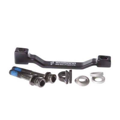 Адаптер дисковой тормоз Shimano, SM-MA-F180P/P2, болты:коротк. 1шт.+длин.1шт., стоп. кольца 2 шт.
