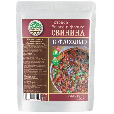 Свинина с фасолью консервированные 250 г