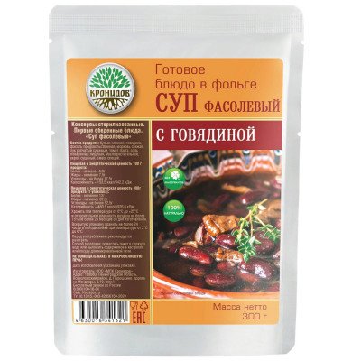 Суп фасолевый с говядиной консервированный 300 г