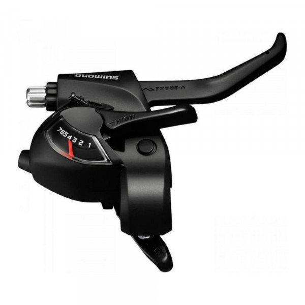 Шифтер Shimano Тор р. Tourney, EF41, лев/пр, 3x6ск, тр.+оплетк, цв. черн Шифтер Shimano Тор р. Tourney, EF41, лев/пр, 3x6ск, тр.+оплетк, цв. черн