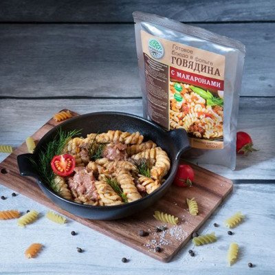 Макароны с говядиной консервированные 250гр Макароны с говядиной консервированные 250гр