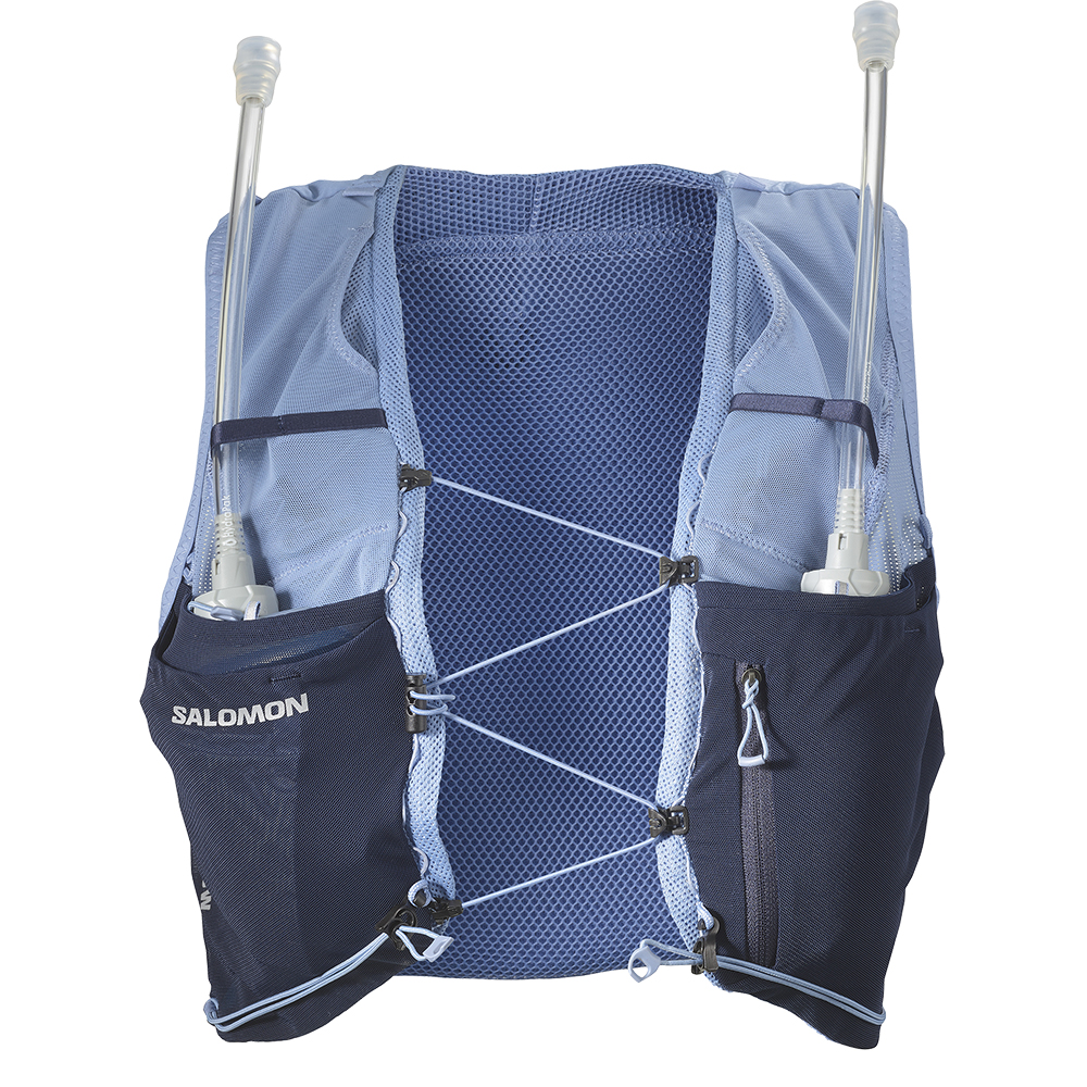 Жилет беговой женский Salomon Adv skin 5w with flasks голубой
