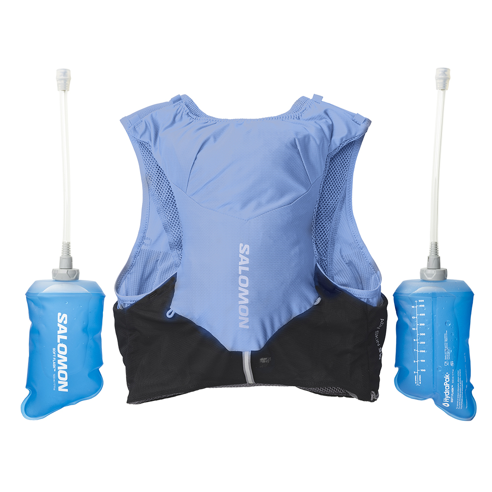 Жилет беговой женский Salomon Adv skin 5w with flasks голубой