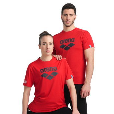 Футболка унисекс Arena T-shirt logo красная Футболка унисекс Arena T-shirt logo красная