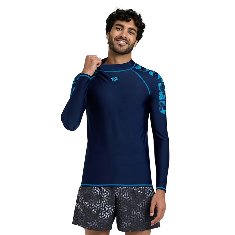 Футболка для плавания детская Arena Rash vest l/s graphic