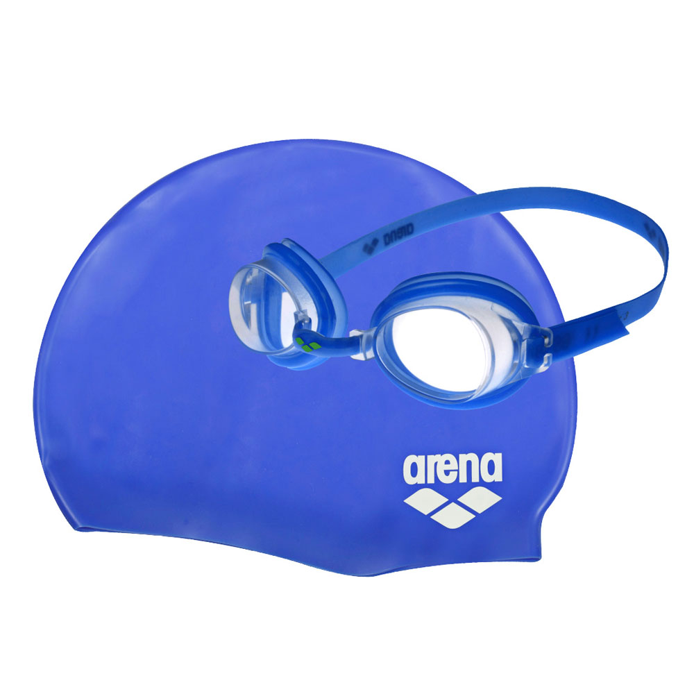 Очки + шапочка Arena Pool jr set синие Очки + шапочка Arena Pool jr set синие