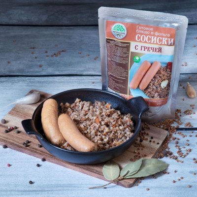 Каша гречневая с сосисками, 250 г