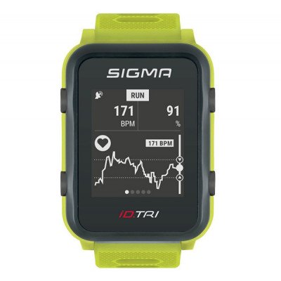Часы с пульсометром Sigma Id. Tri neon green Часы с пульсометром Sigma Id. Tri neon green