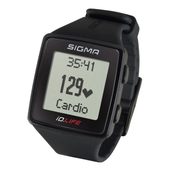Часы с пульсометром Sigma Id. Life black