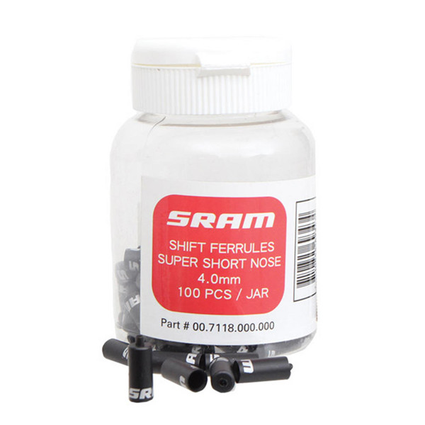 Колпачки на рубашку Sram 4mm Super-Short Nose Black 100-count Jar