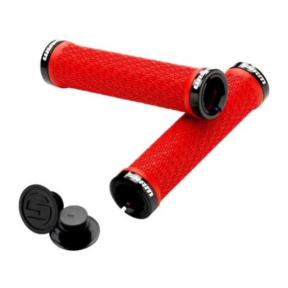 Грипсы Sram Locking Red with Double Clamps & End Plugs