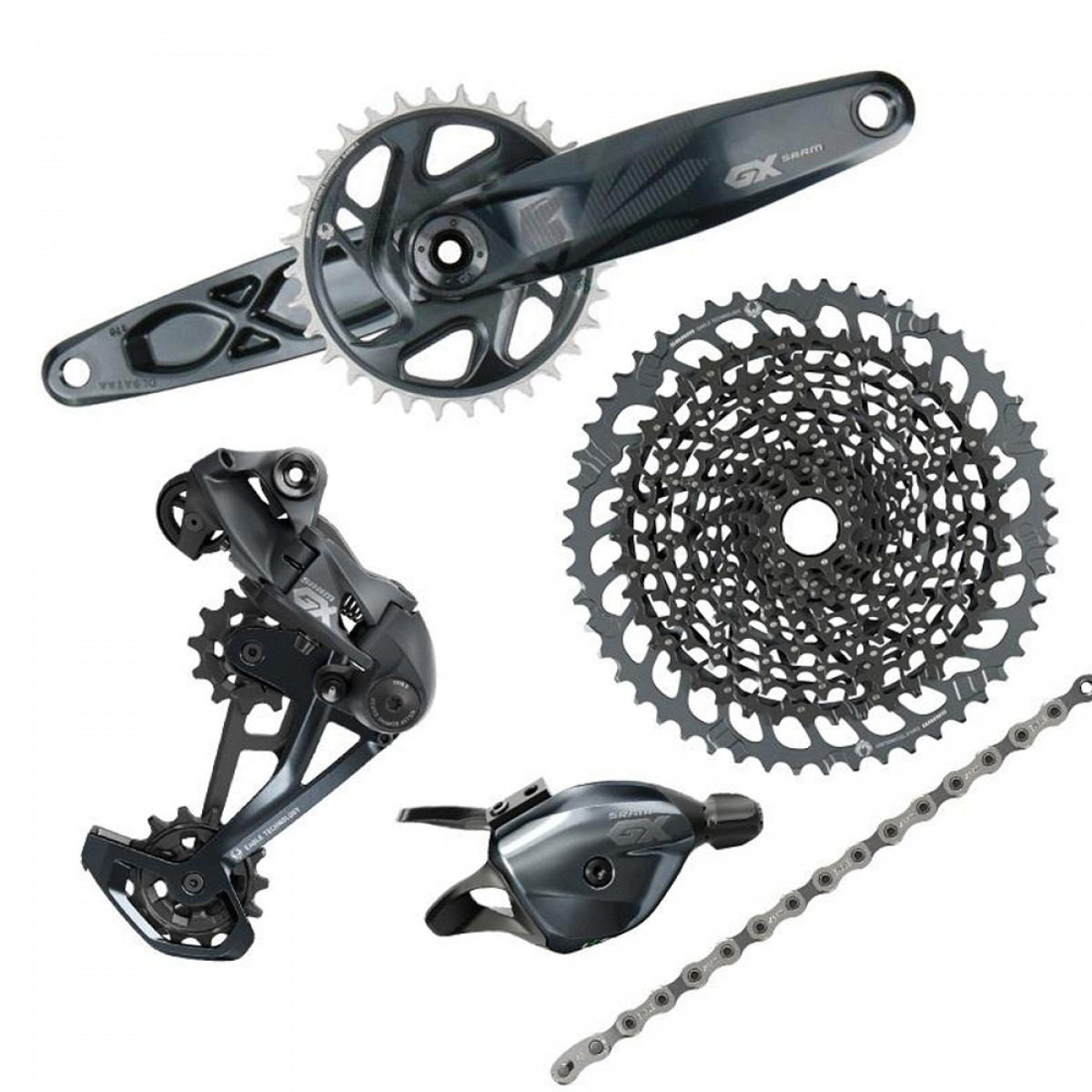 Sram gx. SRAM GX Groupset. SRAM GX Eagle Dub 1x12-Speed Crank 32t. SRAM-GX-Eagle-12. SRAM GX Eagle Dub.