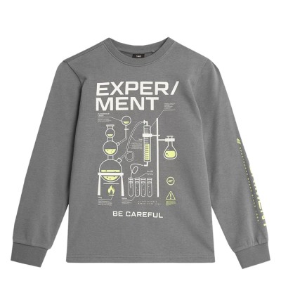Лонгслив детский 4F Cotton Boy серый