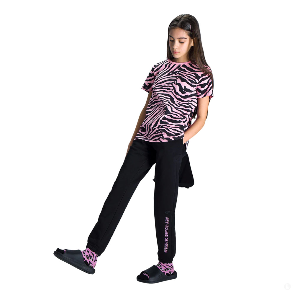 Спортивные брюки детские 4F Cotton Girl черные Спортивные брюки детские 4F Cotton Girl черные