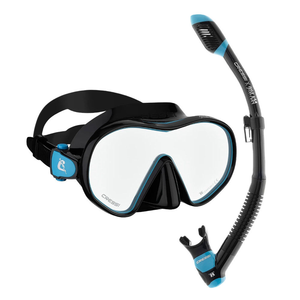 Маска + трубка для плавания Cressi F-dual + supernova dry 