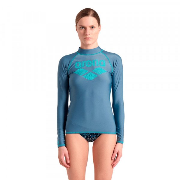 Футболка для плавания женская Arena Rash vest l/s graphic