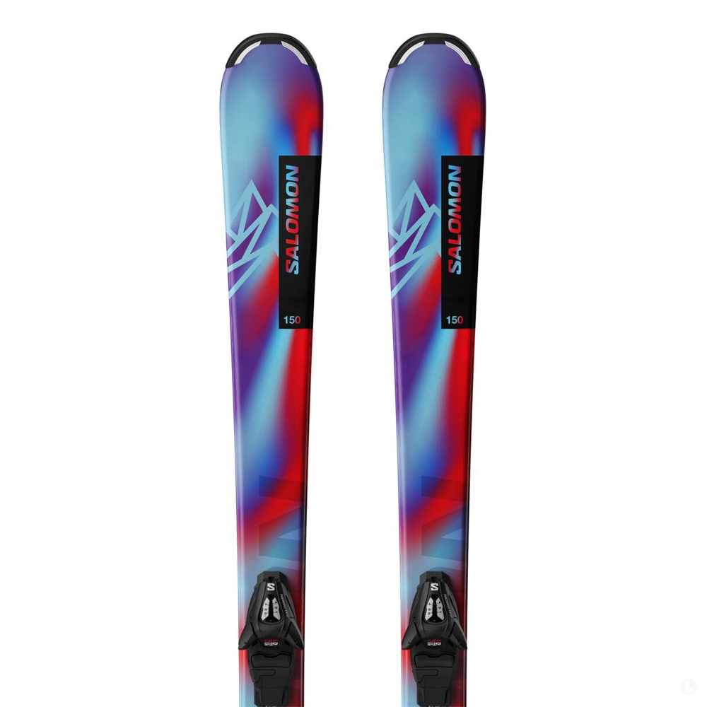 Лыжи горные Salomon L Qst Jr S Pn B3 + L C5 Gw black silver met J75 Лыжи горные Salomon L Qst Jr S Pn B3 + L C5 Gw black silver met J75