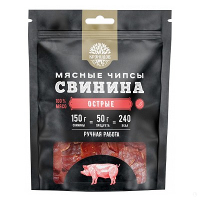 Чипсы Острые из мяса свинины, 50гр.