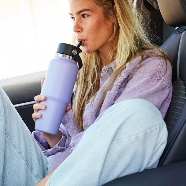 Термо-бутылка Hydro Flask Travel Bottle w/ Flex Straw Cap 0.9 L розовая