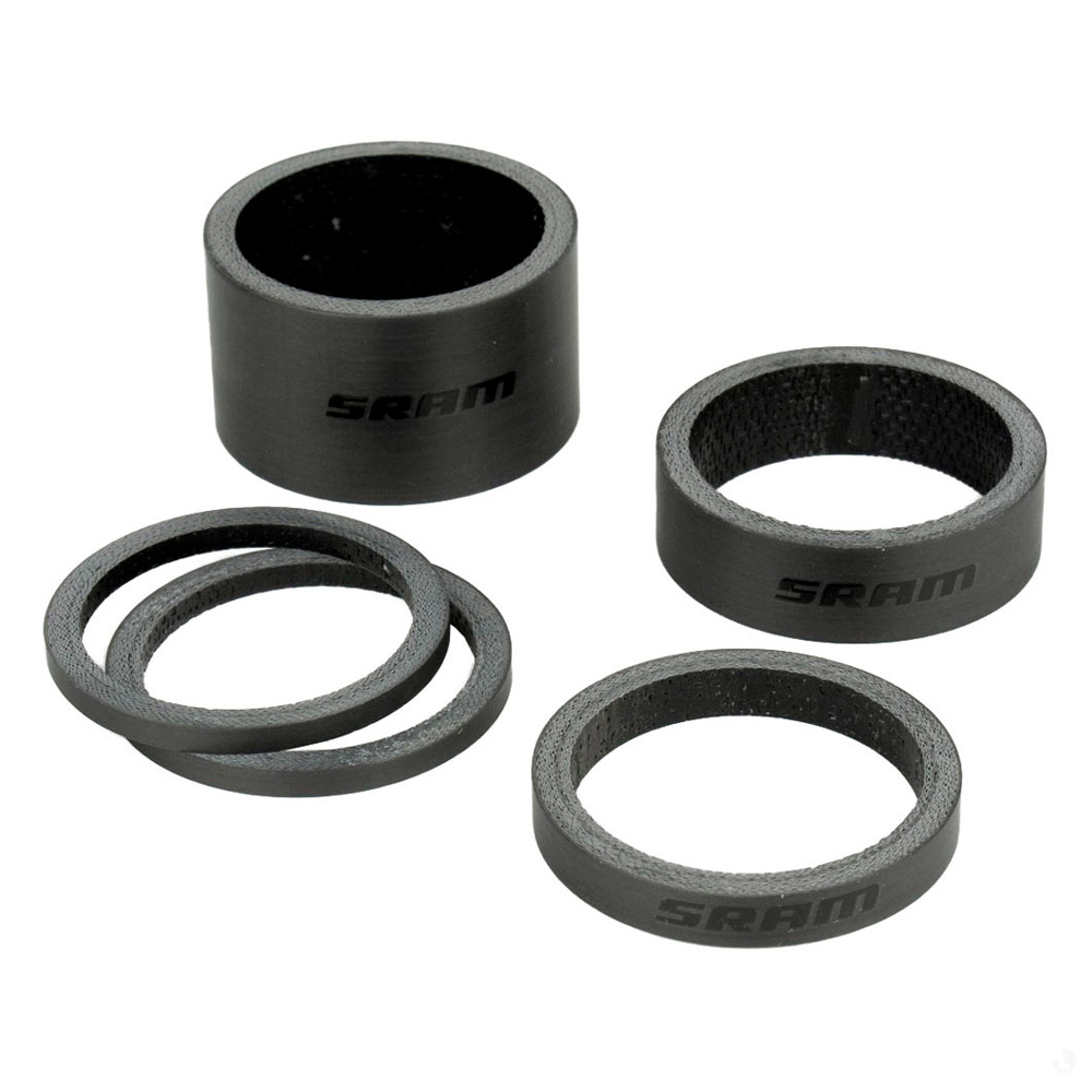 Кольца проставочные - Sram UD Carbon Black Logo - (2.5mm x2, 5mm x1, 10mm x1, 20mm x1) 