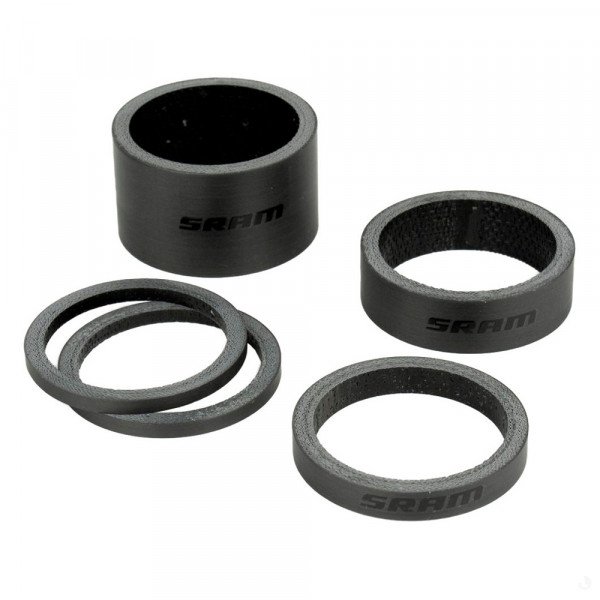 Кольца проставочные - Sram UD Carbon Black Logo - (2.5mm x2, 5mm x1, 10mm x1, 20mm x1) 
