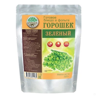 Туристическая еда Кронидов зеленый горошек, 325 г 