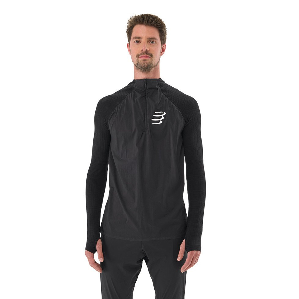 Лонгслив мужской Compressport Hurricane Windproof Seamless HZ Top Лонгслив мужской Compressport Hurricane Windproof Seamless HZ Top