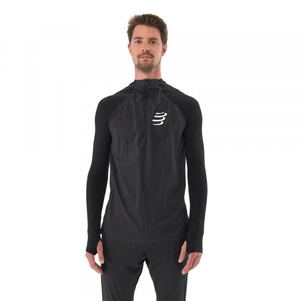 Лонгслив мужской Compressport Hurricane Windproof Seamless HZ Top 