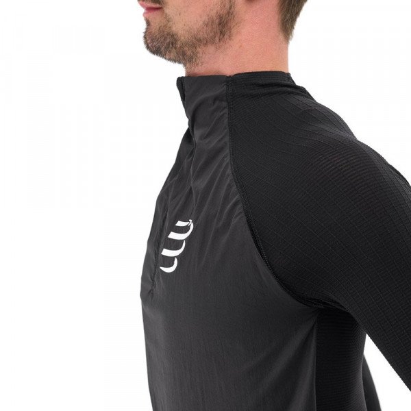Лонгслив мужской Compressport Hurricane Windproof Seamless HZ Top 