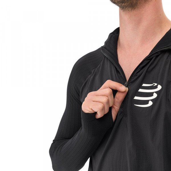 Лонгслив мужской Compressport Hurricane Windproof Seamless HZ Top 