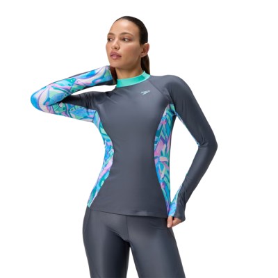 Футболка для плавания женская Speedo Prt ls rash top 