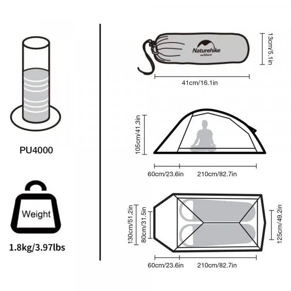 Палатка Naturehike Updated Cloud up 2 tent-new version V(2) NH17T001-T ...